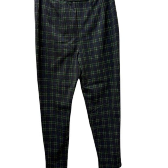 QVC Joan Rivers Medium Pull on Pants Blue Green Check - Picture 9 of 12